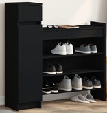 VidaXL Schoenenkast 100,5x28x100 cm bewerkt hout zwart