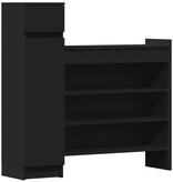 VidaXL Schoenenkast 100,5x28x100 cm bewerkt hout zwart