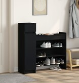 VidaXL Schoenenkast 100,5x28x100 cm bewerkt hout zwart