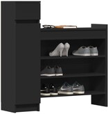 VidaXL Schoenenkast 100,5x28x100 cm bewerkt hout zwart