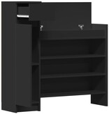 VidaXL Schoenenkast 100,5x28x100 cm bewerkt hout zwart