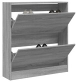VidaXL Schoenenkast 80x21x87,5 cm bewerkt hout grijs sonoma eikenkleur