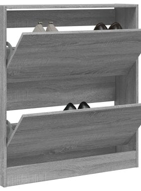 VidaXL Schoenenkast 80x21x87,5 cm bewerkt hout grijs sonoma eikenkleur