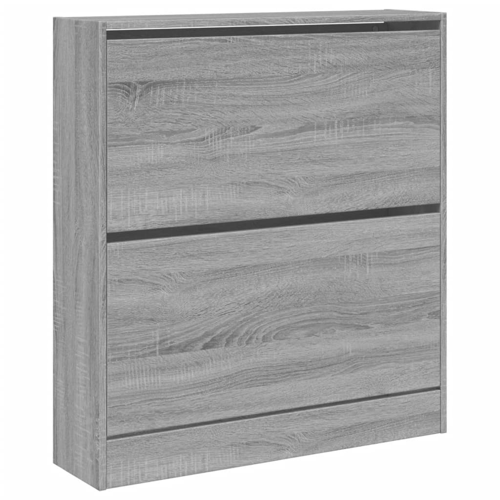 VidaXL Schoenenkast 80x21x87,5 cm bewerkt hout grijs sonoma eikenkleur
