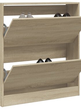 VidaXL Schoenenkast 80x21x87,5 cm bewerkt hout sonoma eikenkleurig