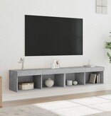VidaXL Tv-meubels met LED-verlichting 2 st 80x30x30 cm betongrijs