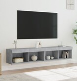 VidaXL Tv-meubels met LED-verlichting 2 st 80x30x30 cm betongrijs