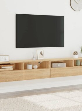 VidaXL Tv-wandmeubels 2 st 100x30x30 cm hout sonoma eikenkleurig