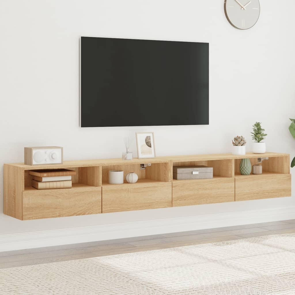 VidaXL Tv-wandmeubels 2 st 100x30x30 cm hout sonoma eikenkleurig