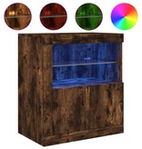 VidaXL Dressoir met LED-verlichting 60,5x37x67 cm gerookt eikenkleur