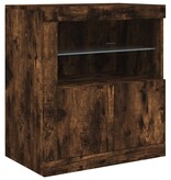 VidaXL Dressoir met LED-verlichting 60,5x37x67 cm gerookt eikenkleur