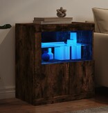 VidaXL Dressoir met LED-verlichting 60,5x37x67 cm gerookt eikenkleur