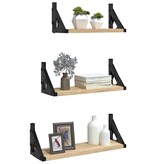 VidaXL 3-delige Wandschappenset bewerkt hout sonoma eikenkleurig