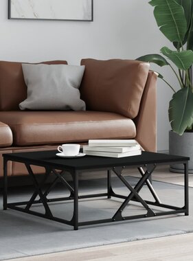 VidaXL Salontafel 70x70x30 cm bewerkt hout zwart