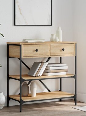 VidaXL Wandtafel 75x34,5x75 cm bewerkt hout sonoma eikenkleurig