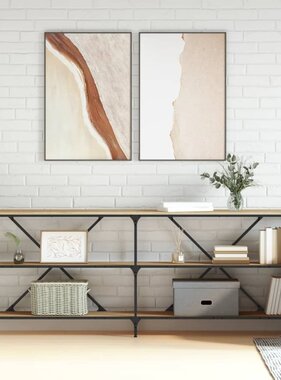 VidaXL Wandtafel 200x30x75 cm bewerkt hout en ijzer sonoma eikenkleur