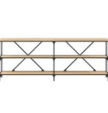VidaXL Wandtafel 200x30x75 cm bewerkt hout en ijzer sonoma eikenkleur