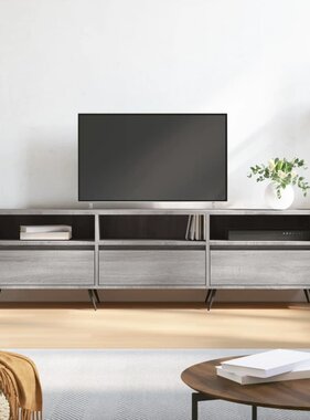 VidaXL Tv-meubel 150x30x44,5 cm bewerkt hout grijs sonoma eikenkleurig