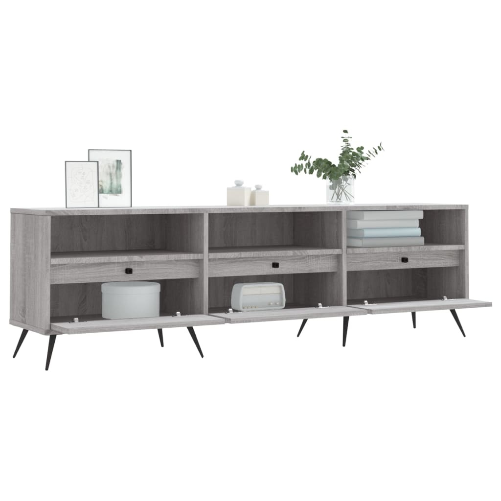 VidaXL Tv-meubel 150x30x44,5 cm bewerkt hout grijs sonoma eikenkleurig