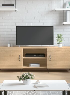 VidaXL Tv-meubel 150x30x50 cm bewerkt hout sonoma eikenkleurig