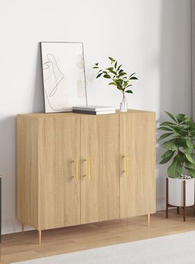 VidaXL Dressoir 90x34x80 cm bewerkt hout sonoma eikenkleurig