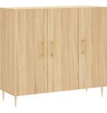 VidaXL Dressoir 90x34x80 cm bewerkt hout sonoma eikenkleurig
