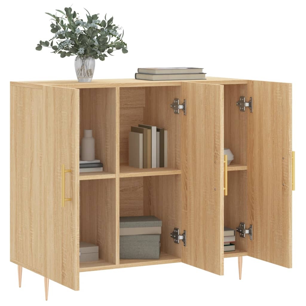 VidaXL Dressoir 90x34x80 cm bewerkt hout sonoma eikenkleurig