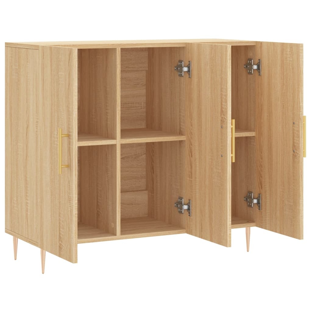 VidaXL Dressoir 90x34x80 cm bewerkt hout sonoma eikenkleurig