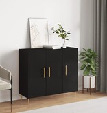 VidaXL Dressoir 90x34x80 cm bewerkt hout zwart