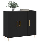VidaXL Dressoir 90x34x80 cm bewerkt hout zwart