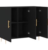 VidaXL Dressoir 90x34x80 cm bewerkt hout zwart