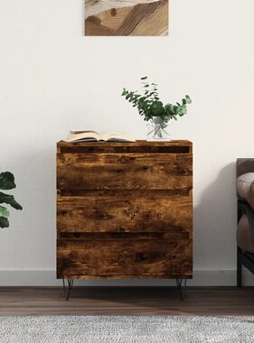 VidaXL Dressoir 60x35x70 cm bewerkt hout gerookt eikenkleurig