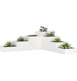 VidaXL Plantenbak 4-laags 106x104,5x36 cm massief grenenhout wit