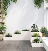VidaXL Plantenbak 4-laags 106x104,5x36 cm massief grenenhout wit