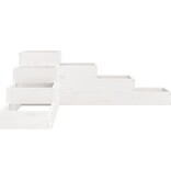 VidaXL Plantenbak 4-laags 106x104,5x36 cm massief grenenhout wit