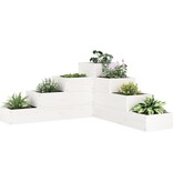 VidaXL Plantenbak 4-laags 80,5x79x36 cm massief grenenhout wit