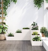VidaXL Plantenbak 4-laags 80,5x79x36 cm massief grenenhout wit