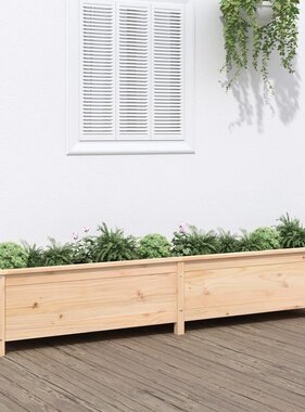 VidaXL Plantenbak verhoogd 199,5x40x39 cm massief grenenhout