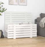 VidaXL Opbergbox 91x40,5x42 cm massief grenenhout wit