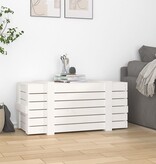 VidaXL Opbergbox 91x40,5x42 cm massief grenenhout wit