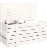 VidaXL Opbergbox 91x40,5x42 cm massief grenenhout wit