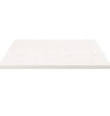 VidaXL Tafelblad vierkant 70x70x2,5 cm massief grenenhout wit