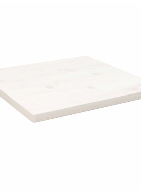 VidaXL Tafelblad vierkant 50x50x2,5 cm massief grenenhout wit