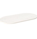 VidaXL Tafelblad ovaal 90x45x2,5 cm massief grenenhout wit