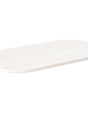 VidaXL Tafelblad ovaal 90x45x2,5 cm massief grenenhout wit