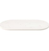 VidaXL Tafelblad ovaal 90x45x2,5 cm massief grenenhout wit