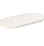 VidaXL Tafelblad ovaal 70x35x2,5 cm massief grenenhout wit