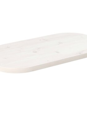 VidaXL Tafelblad ovaal 70x35x2,5 cm massief grenenhout wit