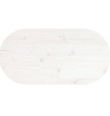 VidaXL Tafelblad ovaal 70x35x2,5 cm massief grenenhout wit