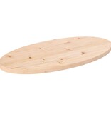 VidaXL Tafelblad ovaal 60x30x2,5 cm massief grenenhout